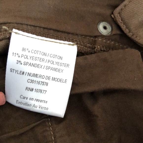 Alice + Olivia CARGO Skinny Dark Olive Brown Pockets Pants Sz 26 Small - Picture 7 of 7